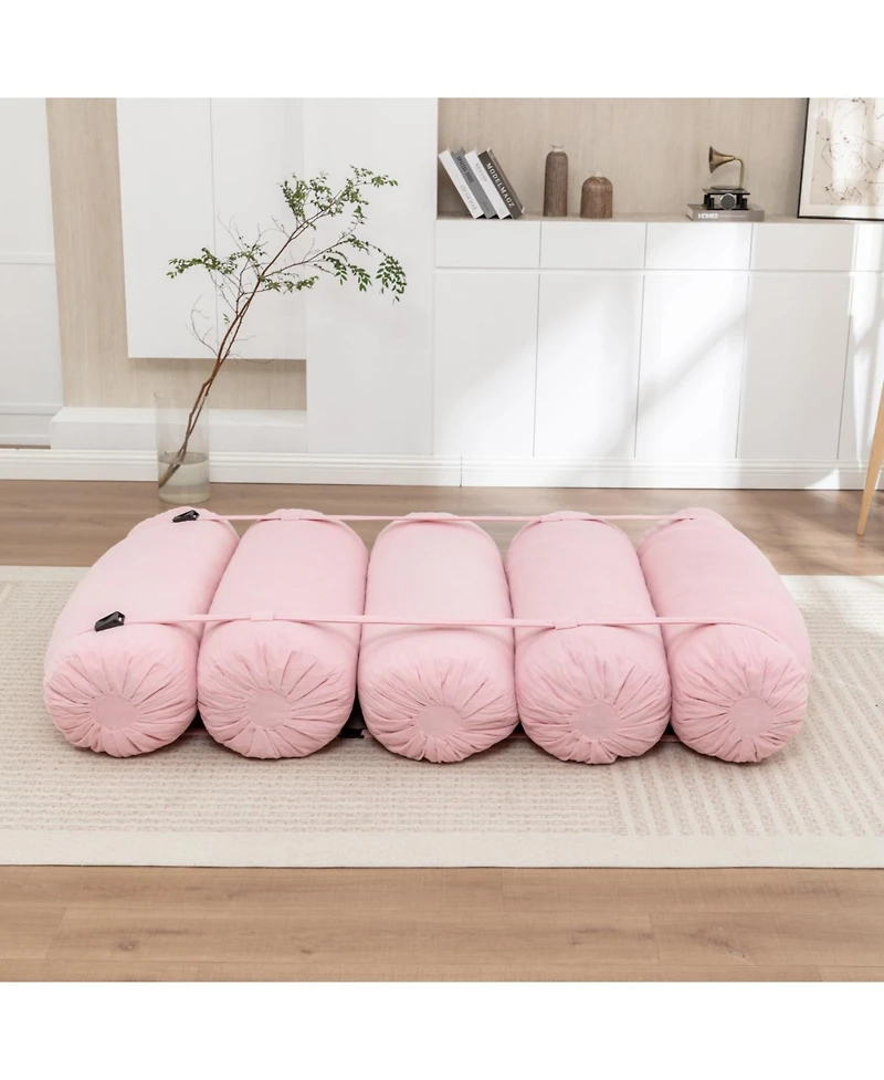 Streamdale Furniture Adjustable Corduroy Floor Sofa with Straps for Versatile Configurations