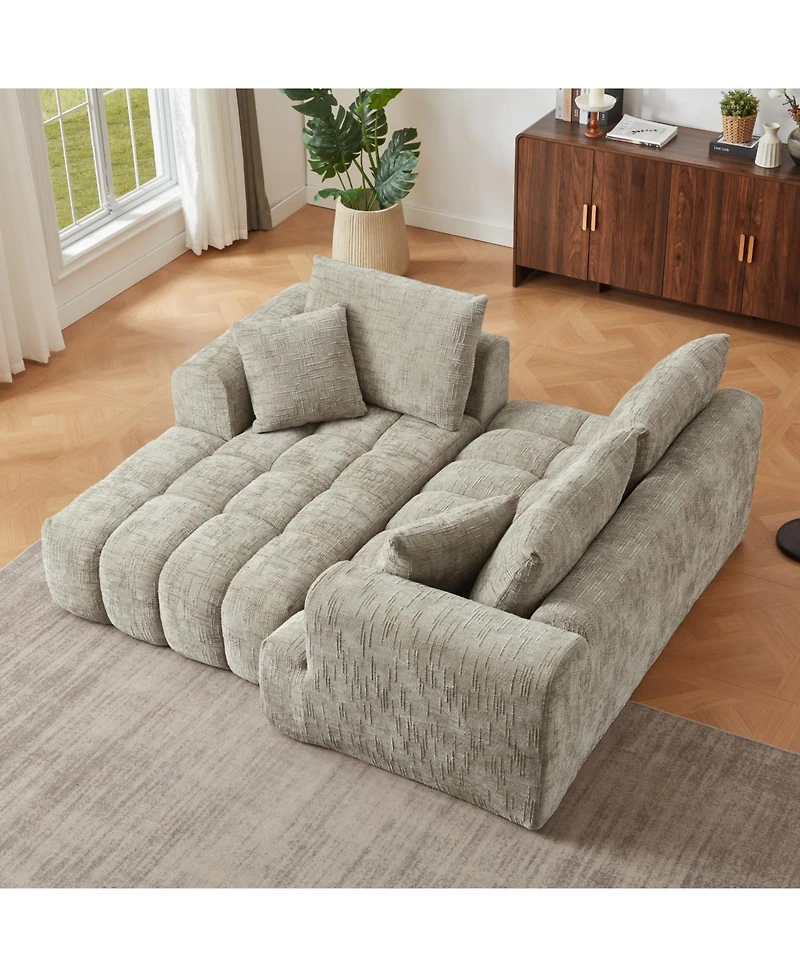 Streamdale Chenille L-Shape Luxury Sectional Oversized Sofa Sleeper Couch