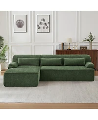 Streamdale Furniture Chenille L-Shape Luxury Sectional Sofa, Comfy Sleeper Couch for Living Room