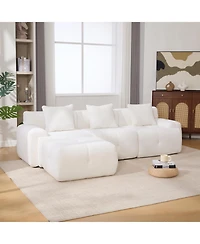 Streamdale Furniture Streamdale 104.3" 4-Piece L-Shaped Upholstered Modular Sectional Sofa, Ivory