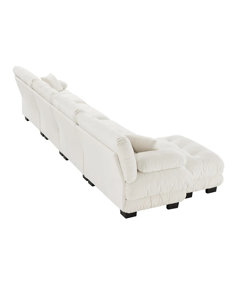 Streamdale Furniture Streamdale Free Combination Modular Sectional Sofa, 4-Seater Comfy Cloud Couch, Chenille