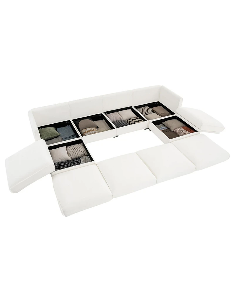 Streamdale Furniture Streamdale Modular Sectional Sofa with Storage, Extra Large U Shaped White Couch