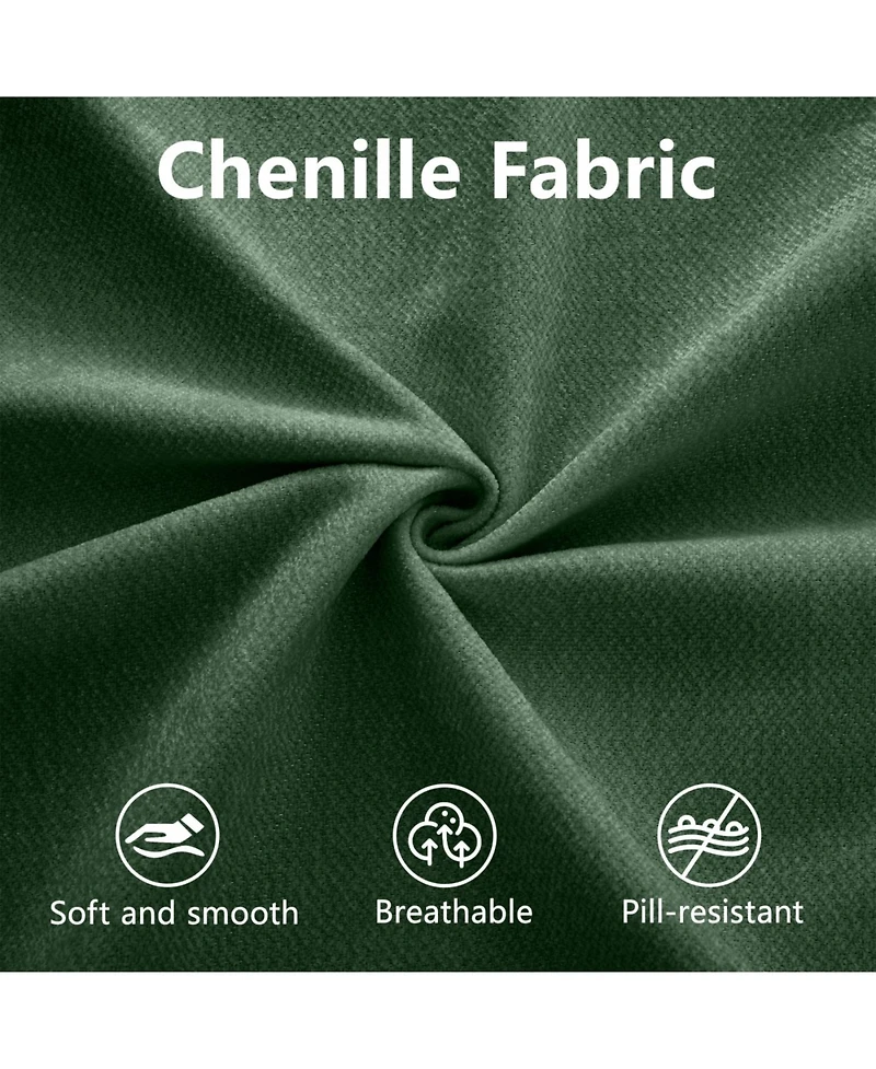 Streamdale Furniture Stylish Green Chenille 2-Seater Sofa with 2 Ottoman Storage Seats