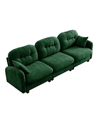 Streamdale Furniture Streamdale Three-Seater Modular Sectional Couch, Soft Chenille Fabric, Green