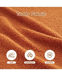 Streamdale Furniture Streamdale U-shaped Soft Teddy Fabric Boneless Sofa, No Assembly Required, Orange