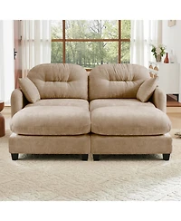 Streamdale Furniture Cloud Sectional Couch, Premium Chenille, Tufted Cushions, Camel