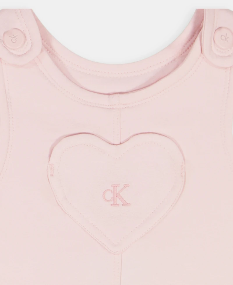 Calvin Klein Baby Girls' Printed Bodysuit and Applique Detail Skirtall, 2-Piece Set