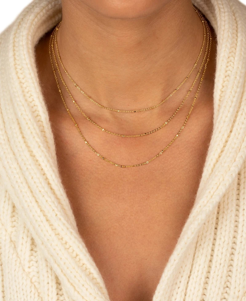 by Adina Eden Dainty Gold Plated Cable Chain Necklace