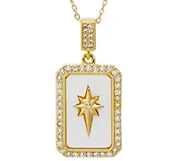 by Adina Eden Pave Gold Plated Elongated Starburst Dog Tag Necklace