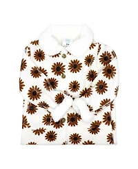 Baby Mode Girls' Wildflower Short-Sleeve Bodysuit, Jacket and Pants, 3-Piece Set