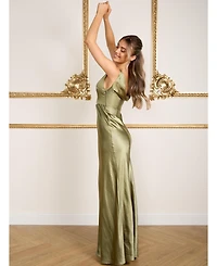 Six Stories Cowl Back Satin Bridesmaid Dress