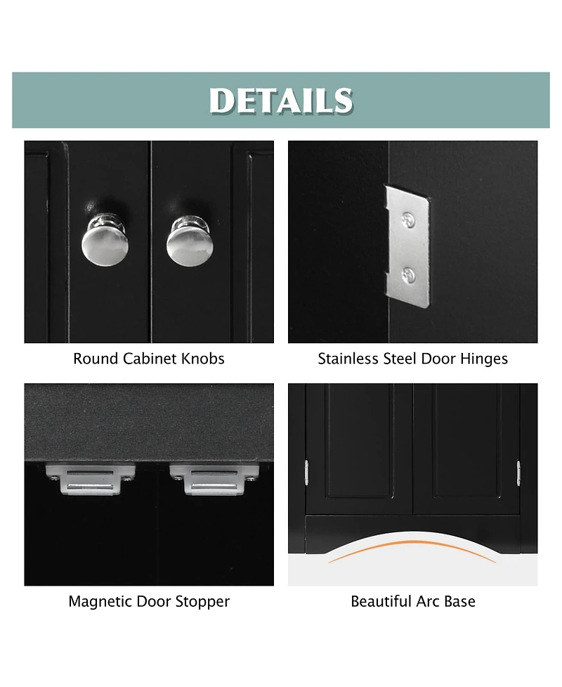 Casainc 31.5"H Triangle Corner Cabinet, Adjustable Shelves