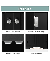 Casainc 31.5"H Triangle Corner Cabinet, Adjustable Shelves