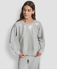 Dkny Jeans Women's Striped Long-Sleeve Sweatshirt