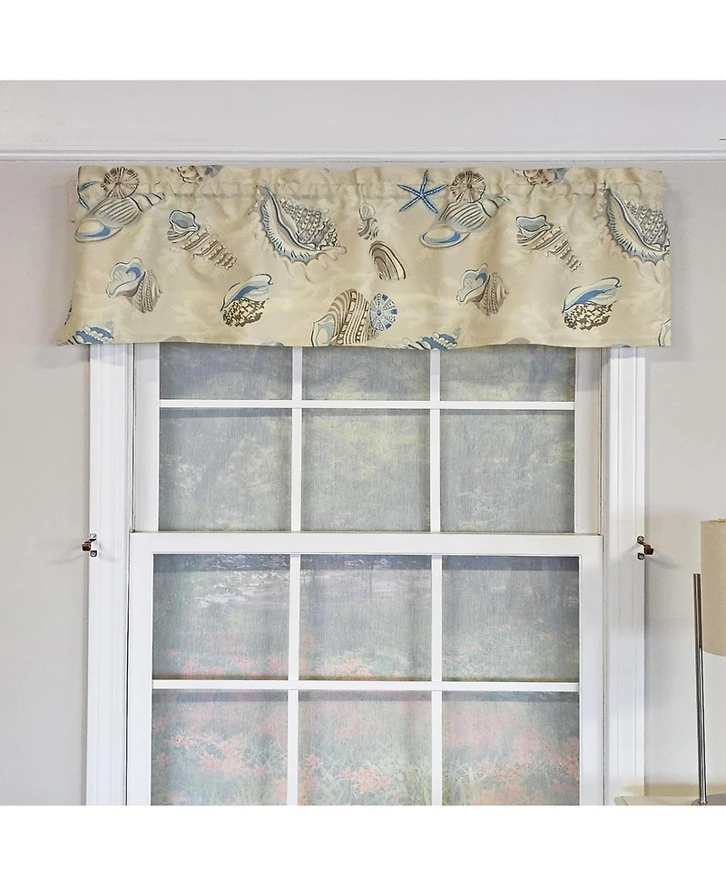 Rlf Home 100% Cotton High Quality Beachbound Tailored Window Valance with 1.5" Rod Pocket 50" W X 12" L
