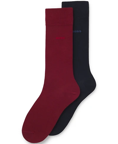Hugo Boss Men's Solid Crew Length Socks, 2-Pack