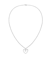 Macy's Diamond (1/3 ct. t.w.) Heart Pendant Necklace in 10k White Gold