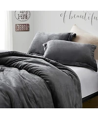 Coma Inducer Oversized Comforter Set - The Original Plush - Steel Gray , Twin Xl