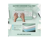 Wireless Keyboard and Mouse Combo - Full-Sized Keyboard with Cushioned Palm Rest, Phone Holder, 2.4G Cordless Set for Computer, Laptop, Pc
