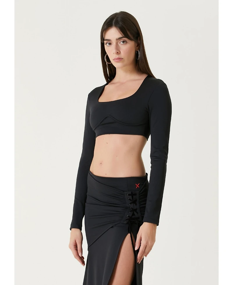 Pcfg Women's Free Heaven Long-Sleeve Crop Top