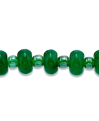 Macy's Blue Imperial Jasper Rondelle Beads and Turtle Drop Gold Plated Stretch Bracelet