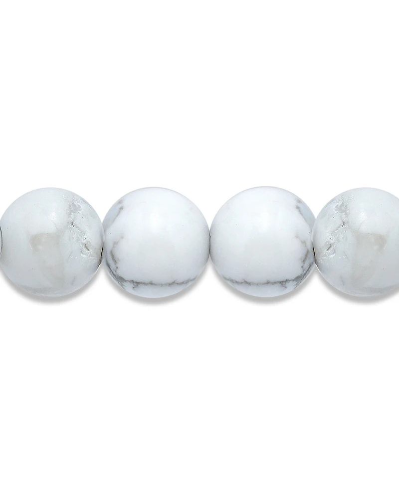 Macy's Howlite Chrysocolla Beads and Dolphin Charm Station Silver Plated Stretch Bracelet