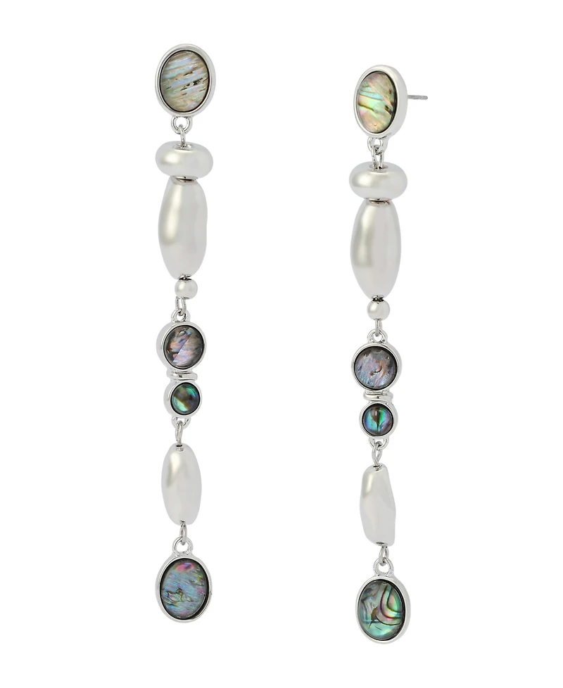 Robert Lee Morris Soho Abalone Beaded Linear Earrings