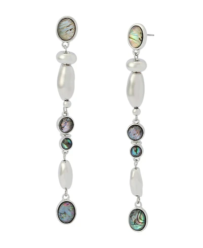 Robert Lee Morris Soho Abalone Beaded Linear Earrings