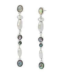 Robert Lee Morris Soho Abalone Beaded Linear Earrings