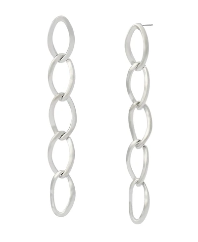 Robert Lee Morris Soho Silver Oval Link Linear Earrings