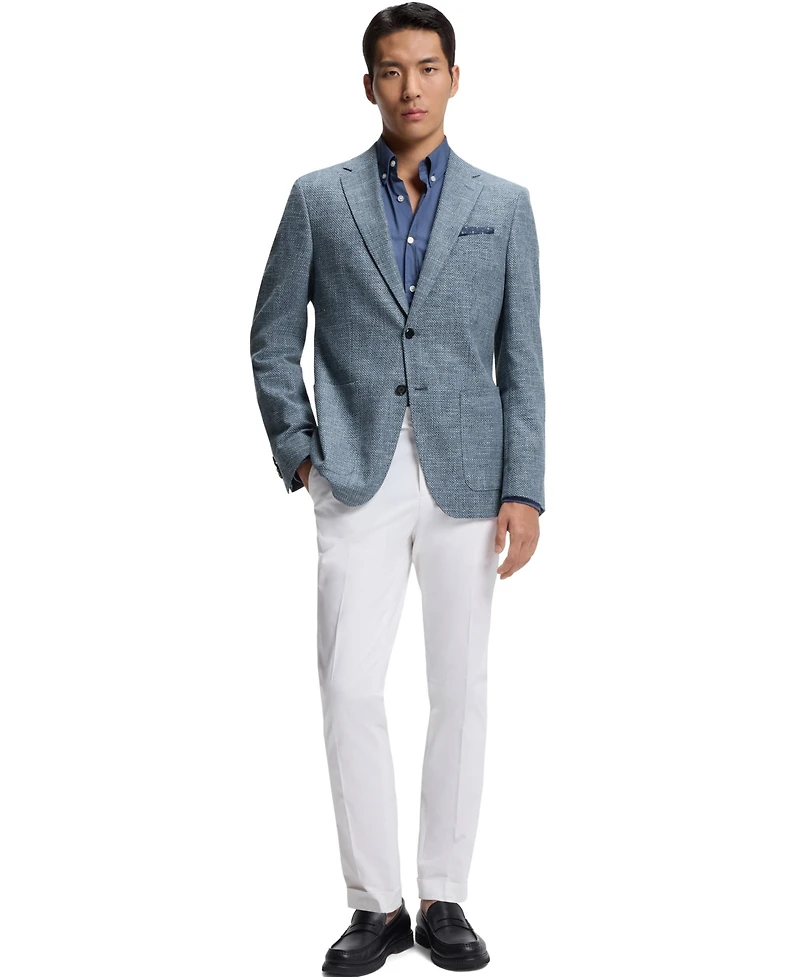 Boss by Hugo Men's Patterned Stretch-Cotton Blend Regular-Fit Blazer
