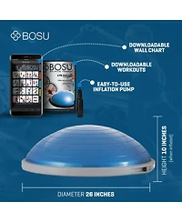 Bosu Pro Multifunctional Home Gym 26” Strength Trainer Ball Balance Board, Blue