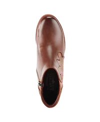 L'Artiste Women's Zamihi Western Boot –Leather Burnished Polished Design – Padded Insole, Inside Zipper, Flexible Sole