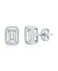 Sterling Silver, 3-Pair Multi-Shaped Cz Studs