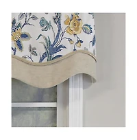 Rlf Home Gianna Glory Valance Red. 3" Rod Pocket, Layered, Trimmed. 50"W X 16"L