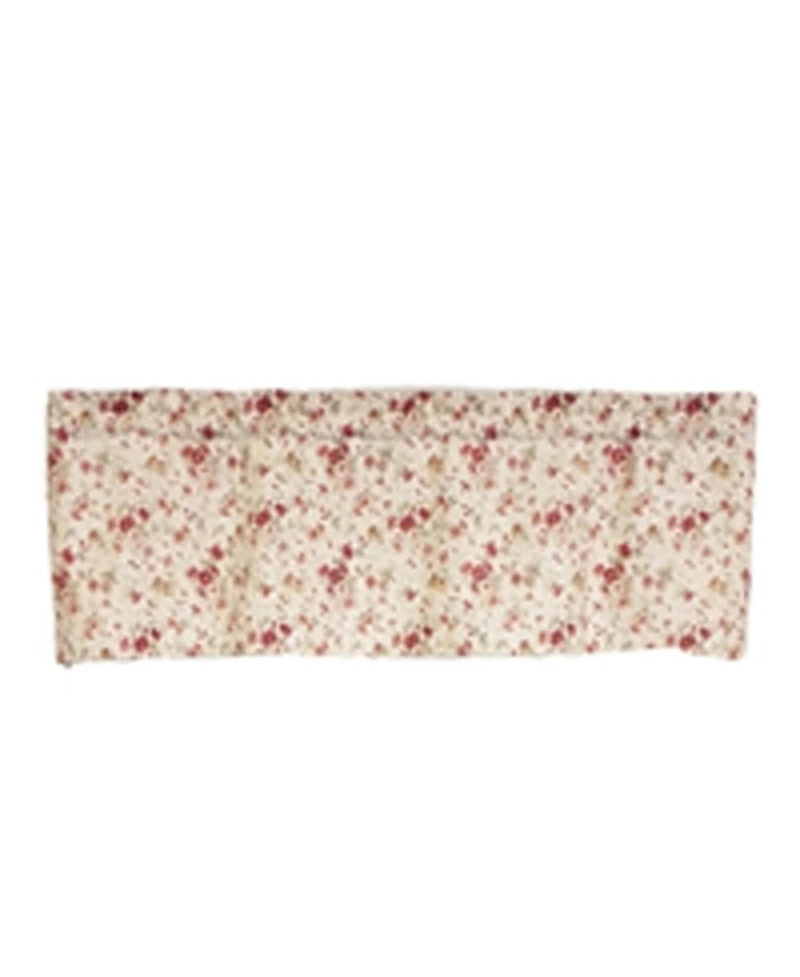 Rlf Home 100% Cotton High Quality Flor Tailored Window Valance with 1.5" Rod Pocket 50" W X 12" L Natural