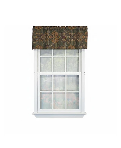 Rlf Home 100% Cotton High Quality Espadas Tailored Window Valance with 1.5" Rod Pocket 50" W X 12" L Hunter