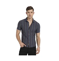 Campus Sutra Men's Multicolour Contrast Knitted Shirt
