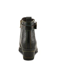 L`Artiste Women's Leather Ankle Boot, With Zipper Closure, Cushioned Insole, Faux Fur Lining