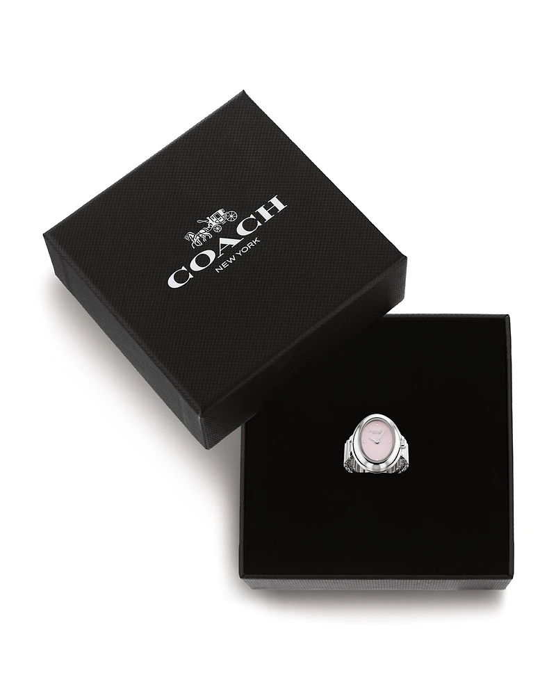 Coach Women's Sammy Silver Tone Stainless Steel Ring Watch, 18mm