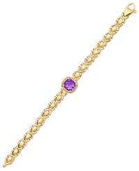 Citrine (3-3/8 ct. t.w.) & White Topaz (1/3 Xoxo Link Bracelet 14k Gold-Plated Sterling Silver