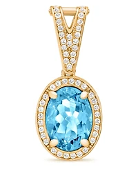 Amethyst (5-3/8 ct. t.w.) & White Topaz (3/4 Panther Link 18" Necklace 14k Gold-Plated Sterling Silver