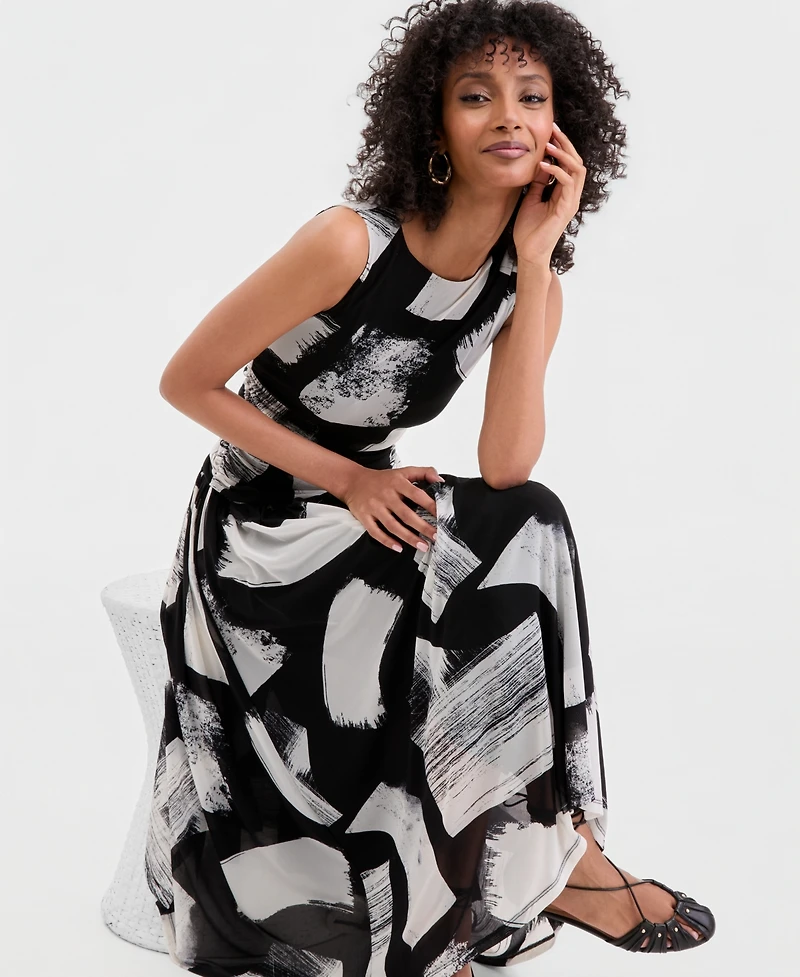 I.n.c. International Concepts Women's Sleeveless Printed Mesh Dress, Macy's Exclusive