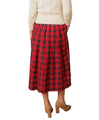 Hope & Henry Women's Organic Pleated Midi Skirt