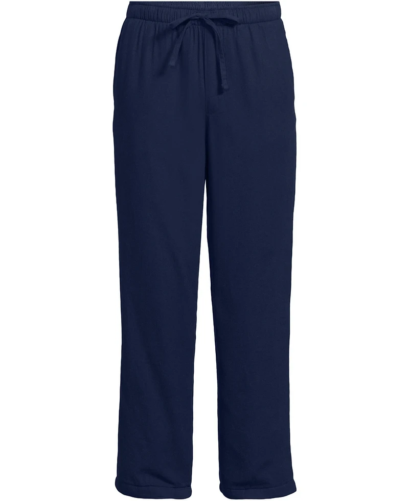 Lands' End Men's High Pile Fleece Lined Flannel Pajama Pants