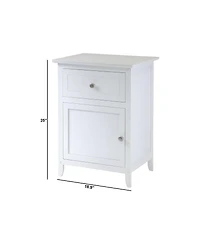 Bedroom Bedside Table – 1-Drawer Nightstand with Storage Shelf, Compact End Table for Home Use