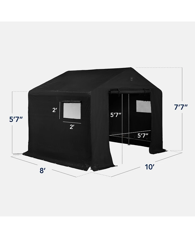 Best Choice Products 10x8ft Outdoor Fabric Storage Shed, Steel Frame, Dual Zipper Doors, Window
