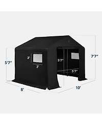 Best Choice Products 10x8ft Outdoor Fabric Storage Shed, Steel Frame, Dual Zipper Doors, Window