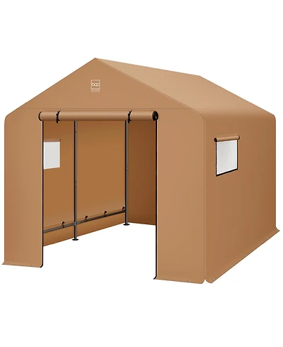 Best Choice Products 10x8ft Outdoor Fabric Storage Shed, Steel Frame, Dual Zipper Doors, Window
