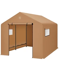 Best Choice Products 10x8ft Outdoor Fabric Storage Shed, Steel Frame, Dual Zipper Doors, Window